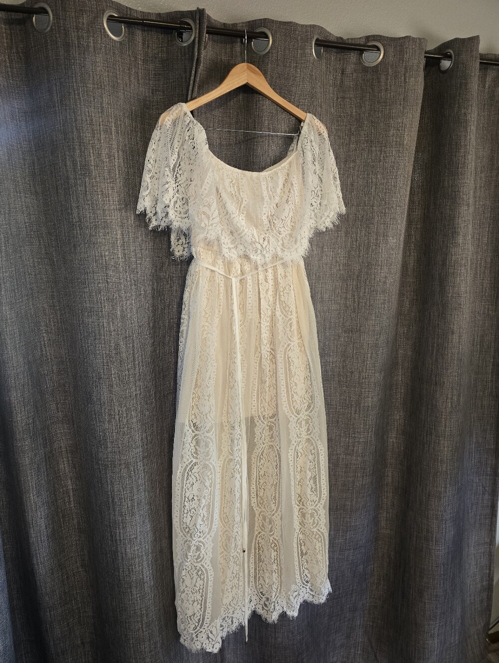 Baltic Born Caroline Off White Boho Lace Maxi Dress In XL - Picture 2 of 9